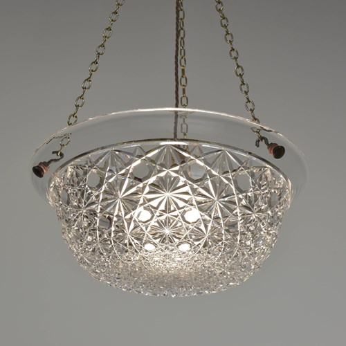 Large Cut Glass Plafonnier - 40Cm Diameter