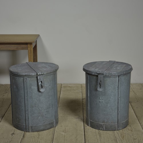 Pair Rivetted Zinc Bins