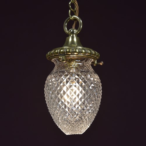 Antique Hobnail Cut Glass Pendant