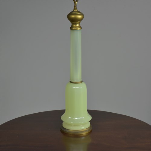 Faceted Opalescent Glass Lamp - Light Green