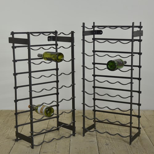 Pair Small Antique Iron Wine Racks