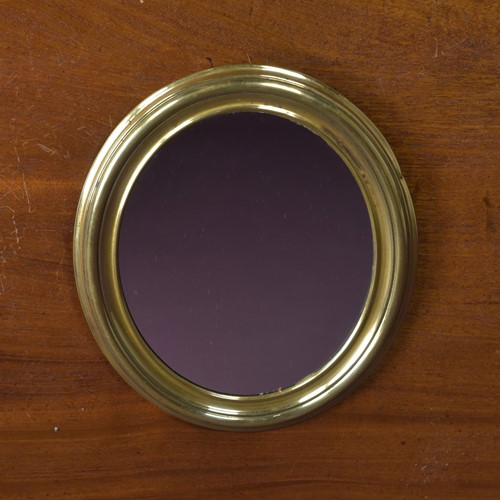 Small Oval 19th Century Brass Mirror