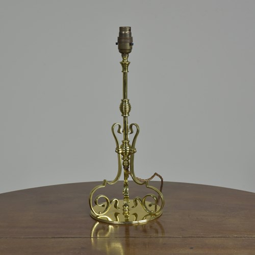 Gilt Brass Arts & Crafts Table Lamp