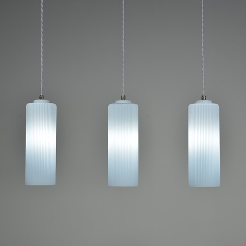 Reeded Opal Glass Tube Lights