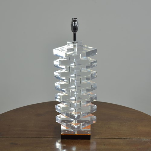 Stacked Lucite Table Lamp