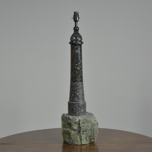 Cornish Serpentine Lighthouse Lamp –V. Large  