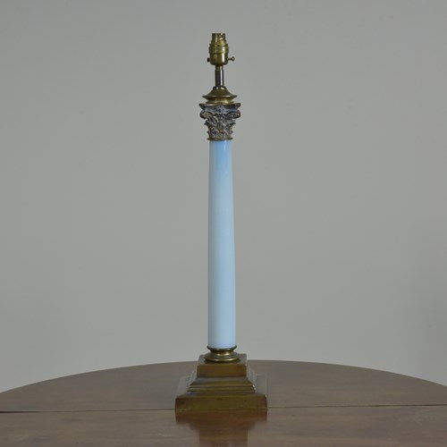 Opalescent Corinthian Capital Lamp 
