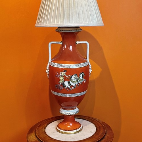 Victorian Staffordshire Porcleain Vase Lamp
