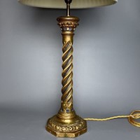 Florentine Carved Giltwood Column Table Lamp
