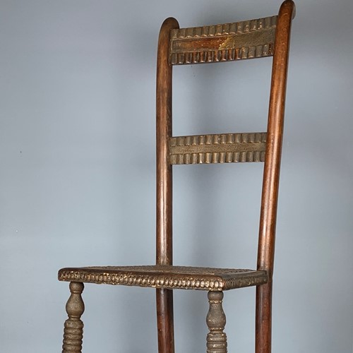 Child's Regency Deportment Chair In Original Paint