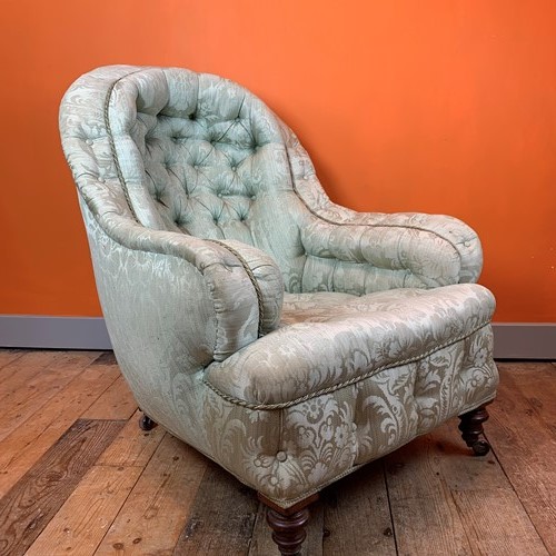 Deep Seated Buttoned Armchair by Cornelius V Smith