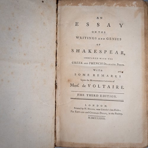 1772 Essay On The Writings And Genius Of Shakespeare By Elizabeth Montagu