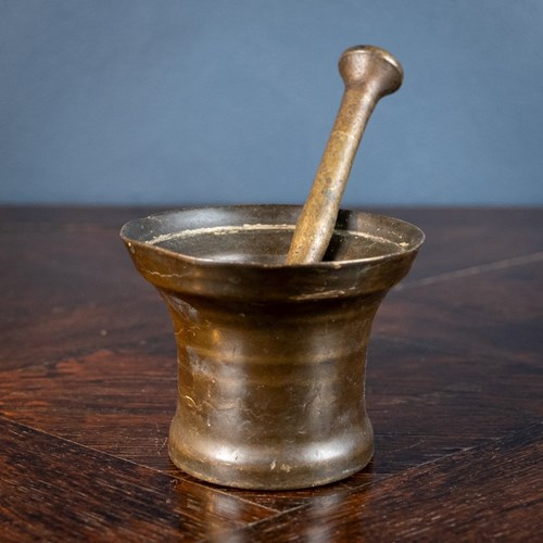 18Th Century Bronze Mortar & Pestle