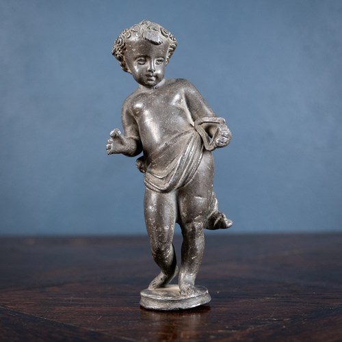 18Th Century Lead Putto Figure