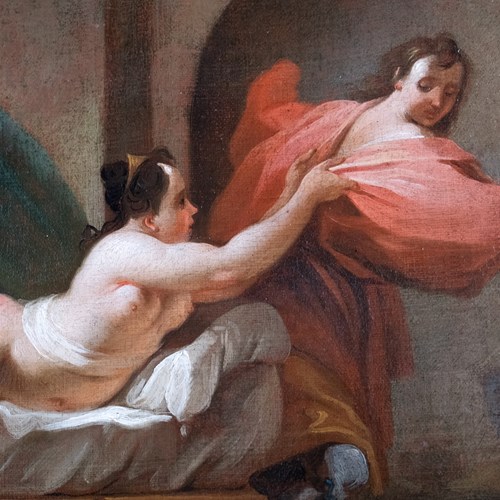 18Th Century School, Joseph & Potiphar's Wife. Oil On Canvas.