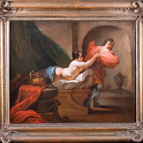 18Th Century School, Joseph & Potiphar's Wife. Oil On Canvas.