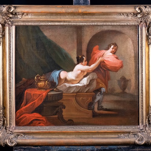 18Th Century School, Joseph & Potiphar's Wife. Oil On Canvas.