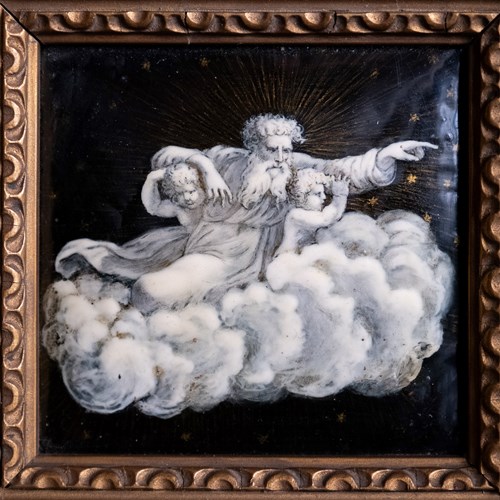 19Th Century Limoges Celestial Gilt Enamel Panel
