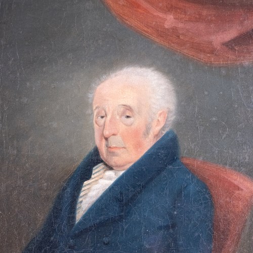 19Th Century Portrait Of A Gentleman. Oil On Canvas.
