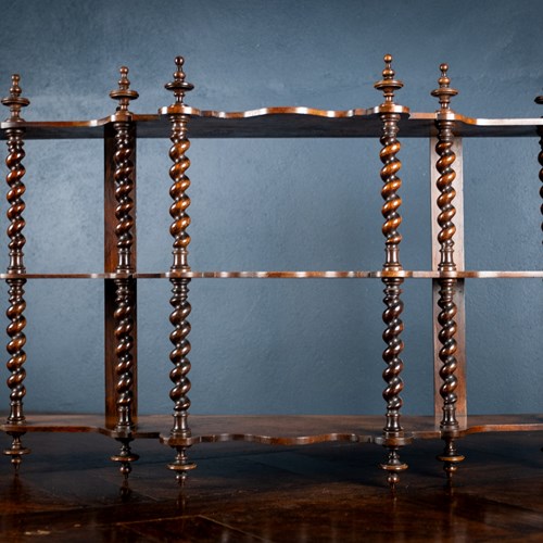 19Th Century Walnut Barley Twist Wall Shelf