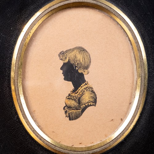 Gilded Silhouette Portrait Of 'E. Sutton Aged 9' By J. Deacon, 1816.