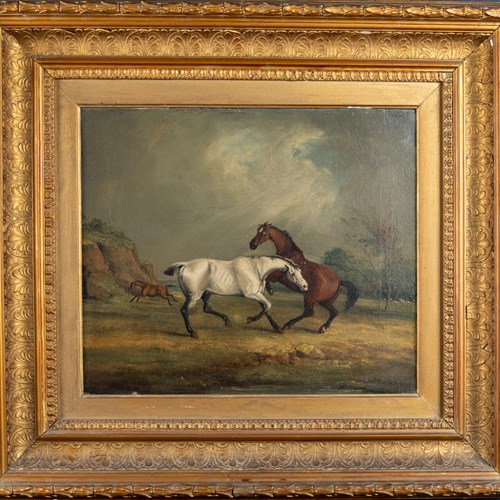 Circle Of Samuel Alken (British, 1784-1825) - Horses In Pasture (Signed 'S. Alke