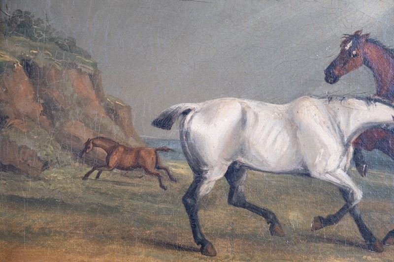 Circle Of Samuel Alken (British, 1784-1825) - Horses In Pasture (Signed 'S. Alke-harrington-antiques-dscf2123-main-638296082957262716.JPG