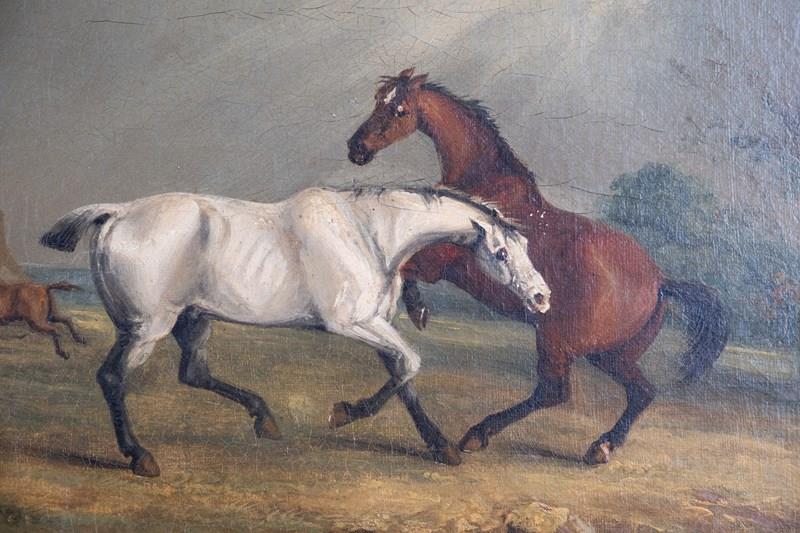Circle Of Samuel Alken (British, 1784-1825) - Horses In Pasture (Signed 'S. Alke-harrington-antiques-dscf2126-main-638296082904919272.JPG