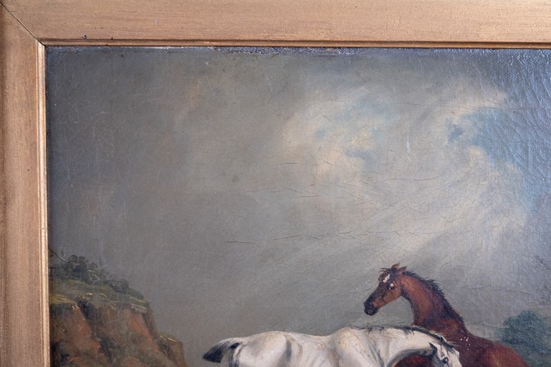 Circle Of Samuel Alken (British, 1784-1825) - Horses In Pasture (Signed 'S. Alke-harrington-antiques-dscf2129-main-638296083008980439.JPG