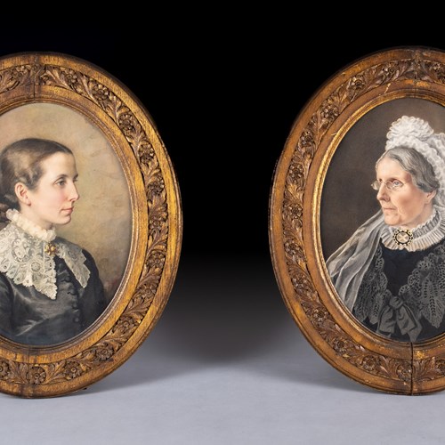 Pair Of Fine 19Th Century Watercolour Portraits