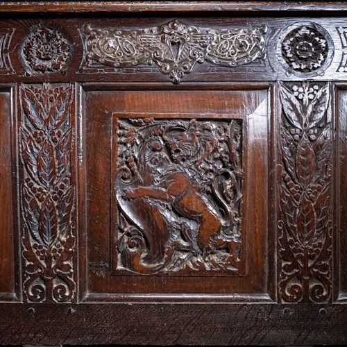 17Th Century Carved Oak Coffer