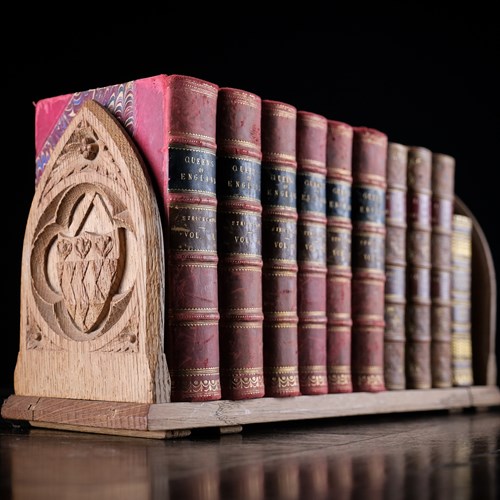 Oxford University Arms Carved Oak Book Slide