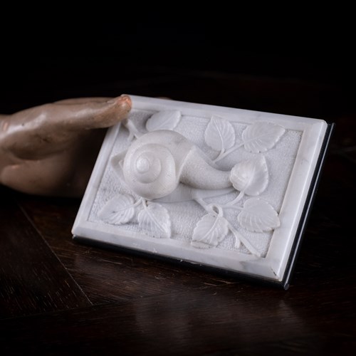 Large 19Th Century Marble & Slate Snail Paperweight