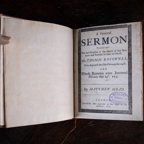 Funeral Sermon For Rev. Thomas Rosewell By Matthew Mead, 1692.
