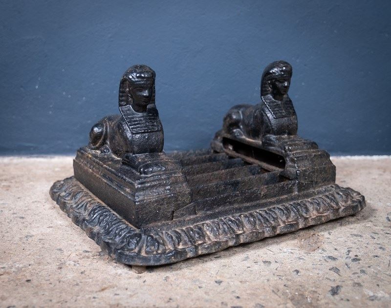 Cast Iron Egyptian Revival Sphinx Boot Scraper By A. Kenrick & Sons, C.1820-harrington-antiques-dscf6689-main-638316885011988899.JPG