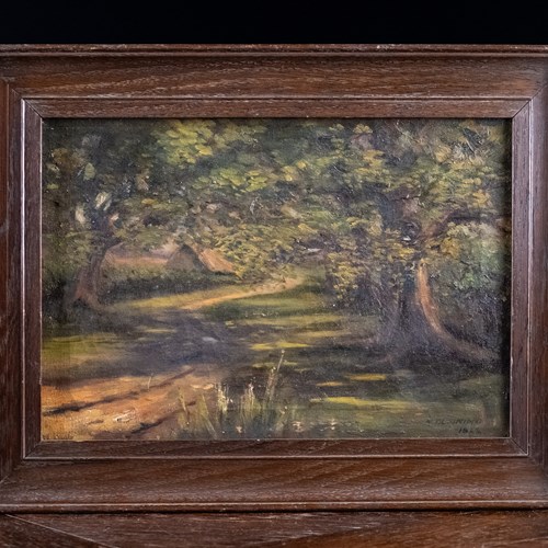 A Woodland Path. Signed N. Dunning, 1922.