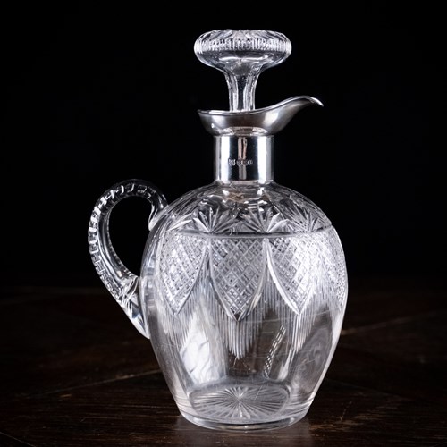 Silver & Cut Crystal Claret Jug By Fenton Brothers, 1903