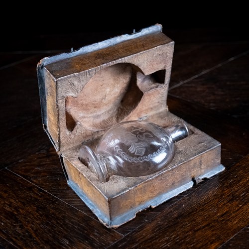 18Th Century Engraved Flask Secret Storage Book