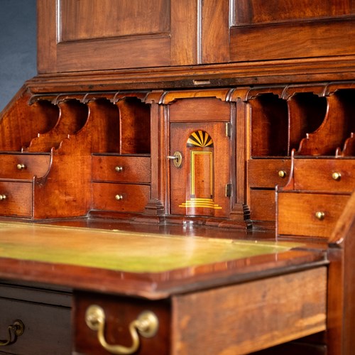 George III Mahogany Bookcase Bureau