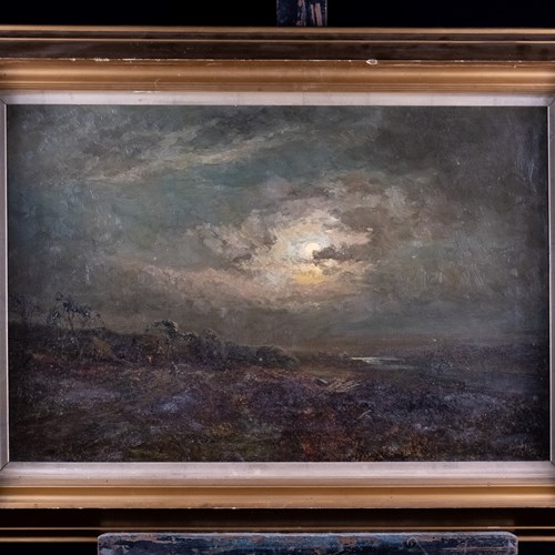 John Falconar Slater (1857-1937) - Moonlight Coastal Landscape