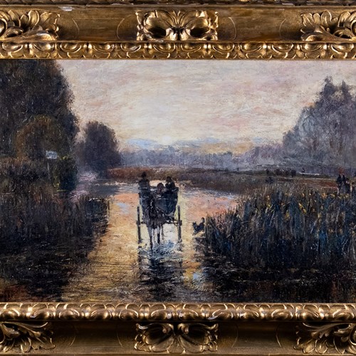 John William Buxton Knight (1843-1908) - 'The Only Way'. Oil On Canvas.