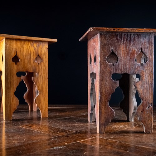 Near Pair Of Liberty & Co Oak Plinth Stands, C.1900