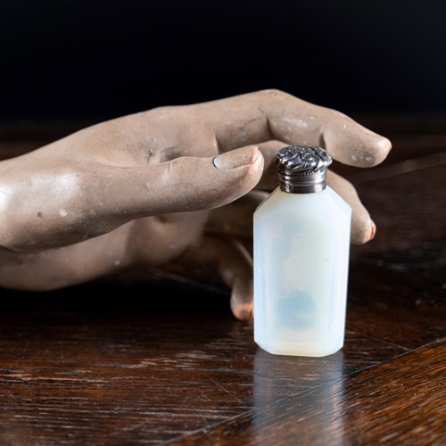 Opaline Glass & Silver Scent Bottle By Charles May, 1903