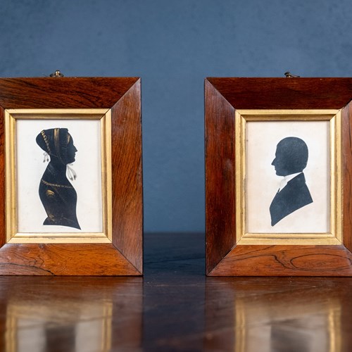 Pair Of 19Th Century Silhouettes, 'Barbara' & 'William'.