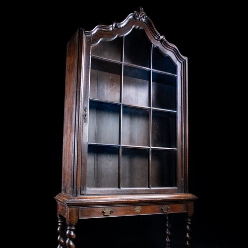 William & Mary Oak Glazed Bookcase On Stand, C.1680