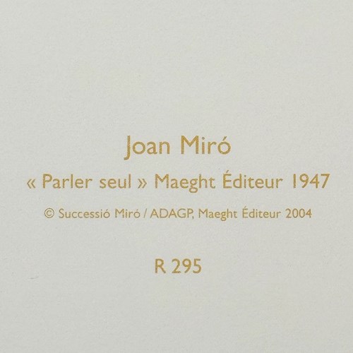 Large Vintage Joan Miró Abstract Posters - Parler Seul - Colophon Maeght Édition