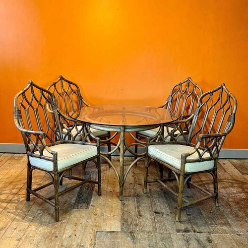 1970S Bamboo Dining Table & Chairs By Angraves Of Leicester