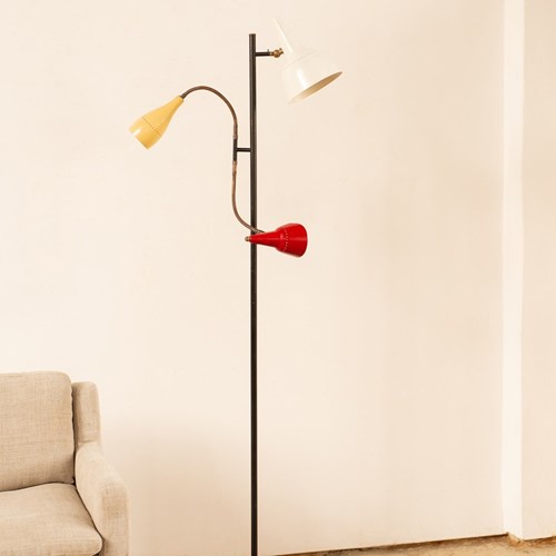 Triple Light Floor Lamp From Italy C1950