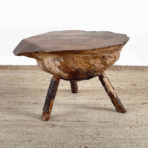 Burr Wood Side Table
