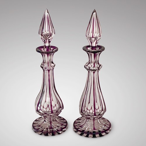 Pair Of 19Th Century Cut Glass Scent Bottles